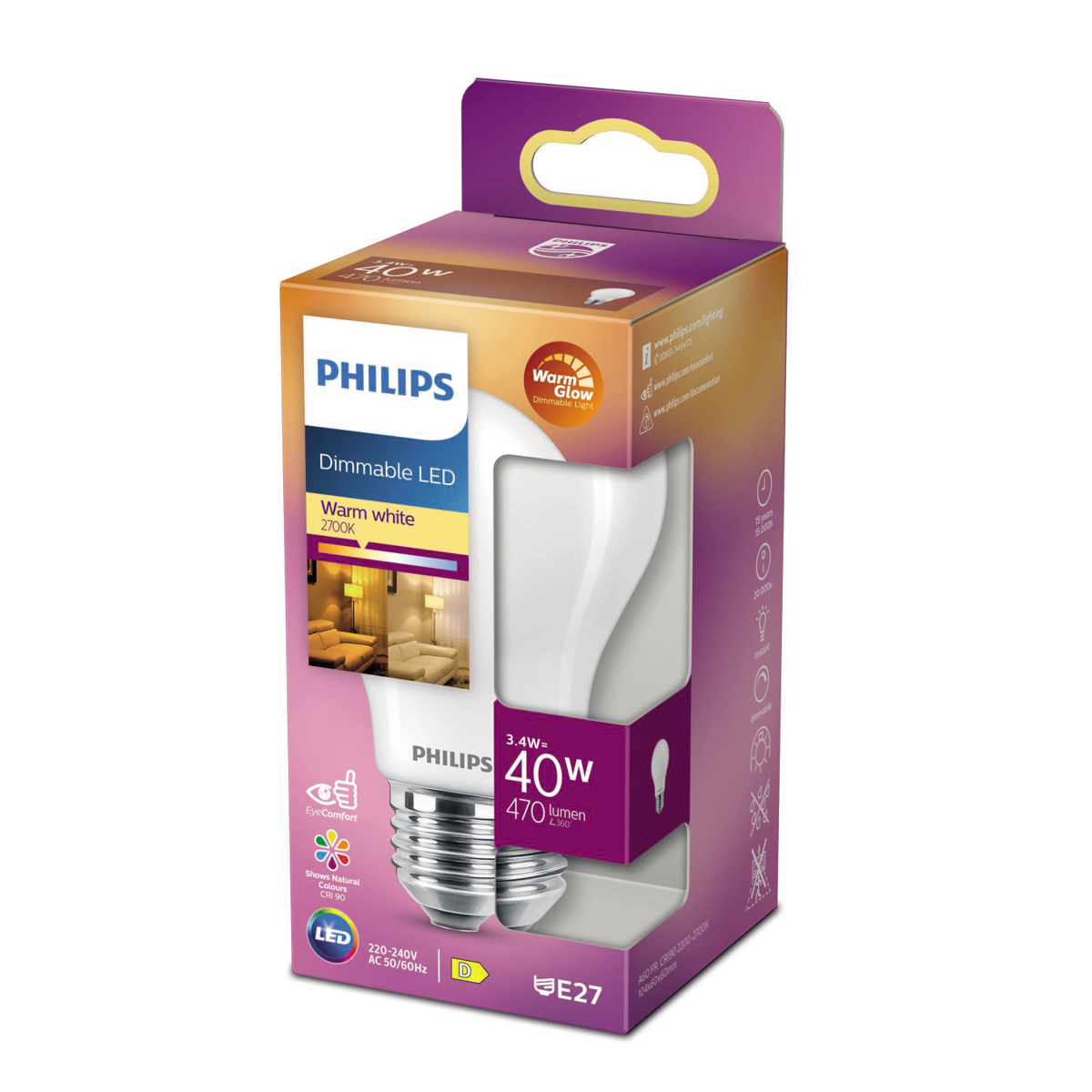 Philips LED 40W standard glas wg E27 1 pak