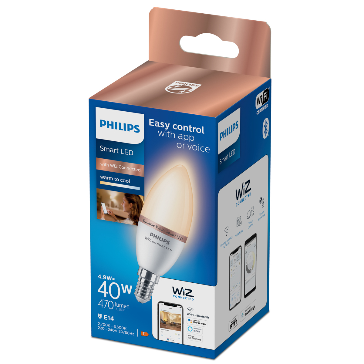 Philips Smart 40W C37 E14 927-65 TW 1PF/6