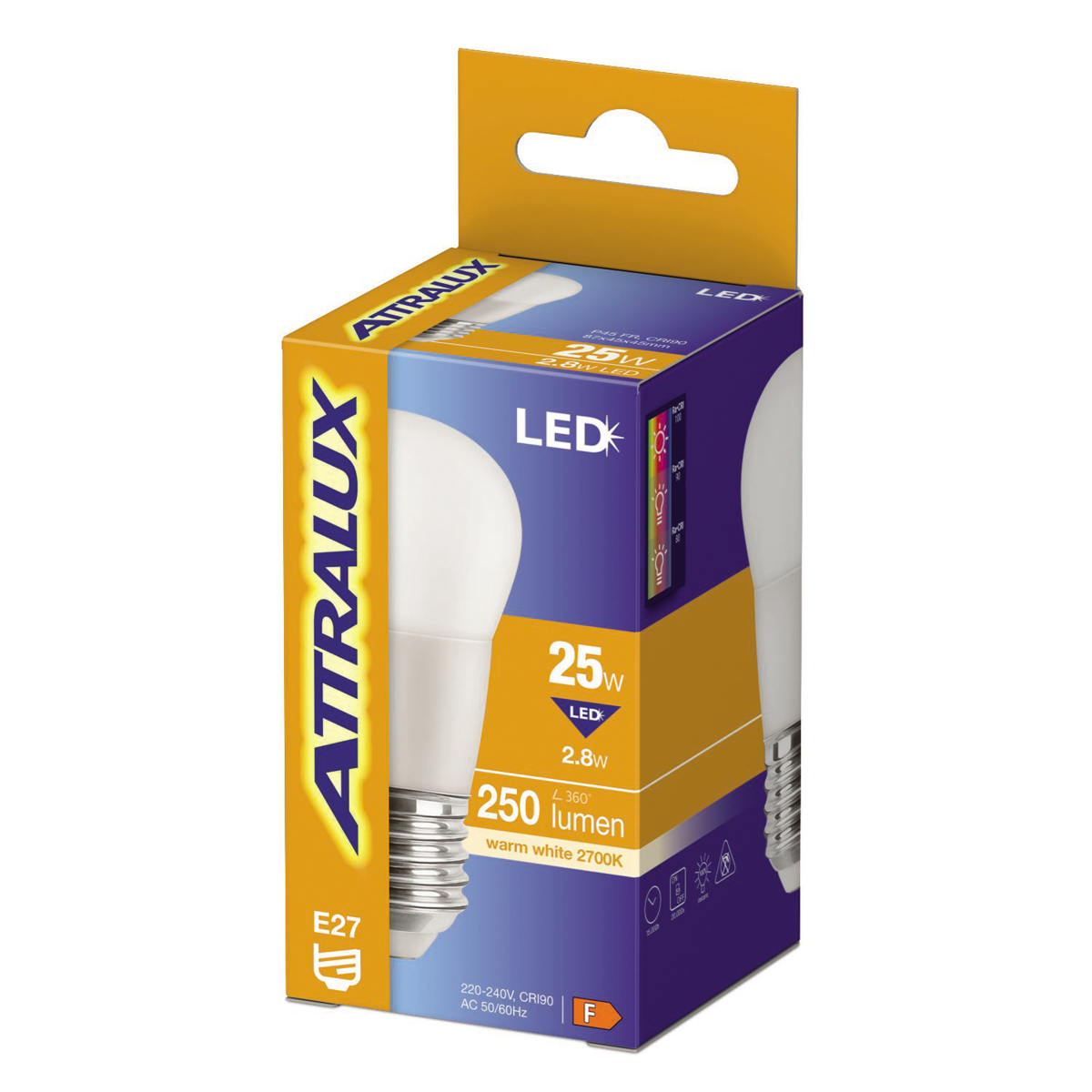 Philips Attralux LED Krone 25W Stor sok mat 1 pak