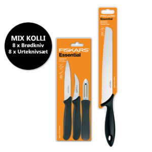 MIX Kolli Brødkniv + Urteknivsæt | Essential | Fiskars