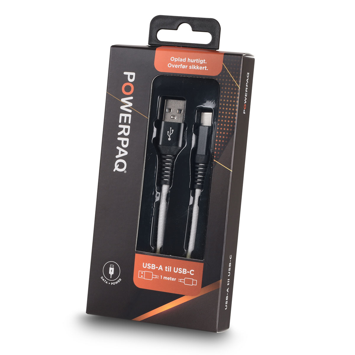 USB-A til USB-C | Lade- og datakabel | PowerPaq