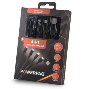 USB opladerkabel | 4-i-1 | PowerPaq