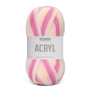 Bumbo Acryl Print Fv. 105 Bfl Hvid/Gul/ Lyserød, 150g