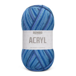Bumbo Acryl Print Fv. 121 Bfl  Lyseblå/ Blå/ Mørkeblå, 150g