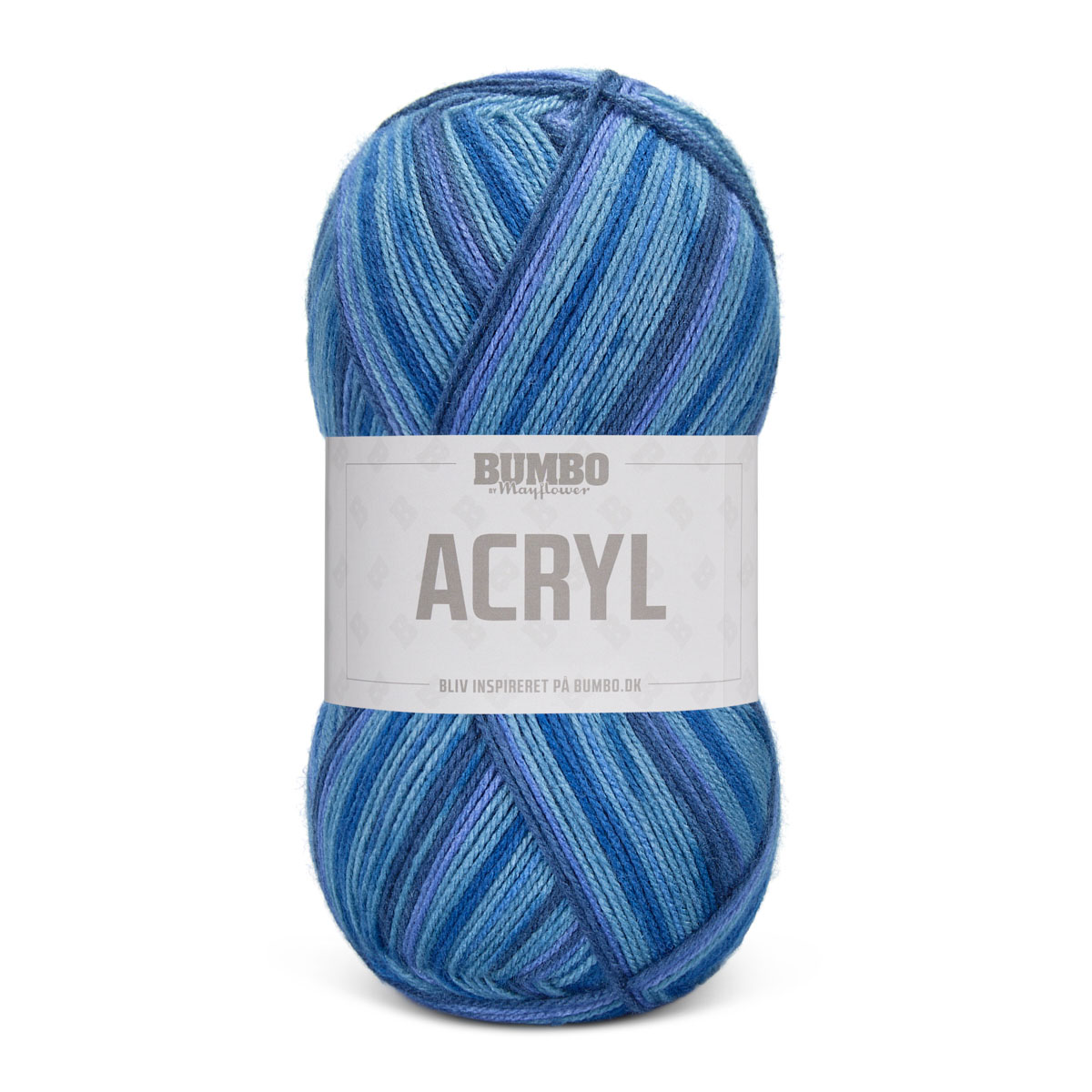 Bumbo Acryl Print Fv. 121 Bfl Lyseblå/ Blå/ Mørkeblå, 150g