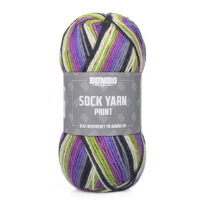 Bumbo Strømpegarn Fv. 193 Print Bfl Lavendelmark, 50g