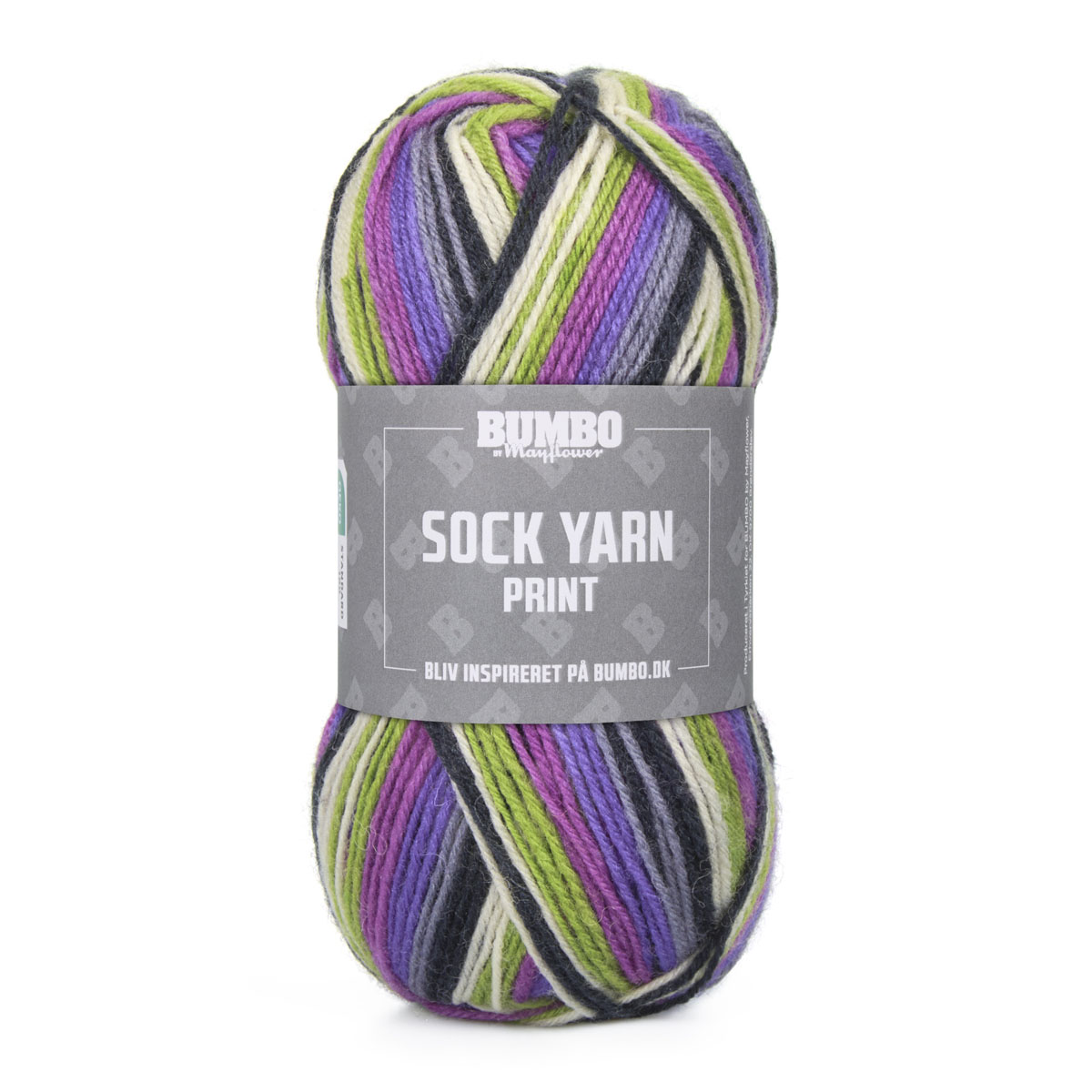 Bumbo Strømpegarn Fv. 193 Print Bfl Lavendelmark, 50g