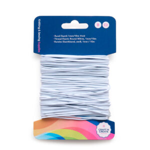 Craft'nCreate Elastiksnor | Rund | Hvid | Ø1 mm × 10 m